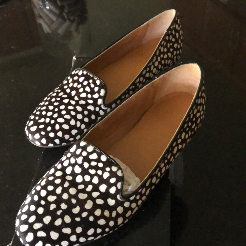 J. Crew Black and White Polka Dot Loafers